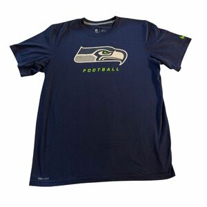 Nike Dri-FIT Seattle Seahawks Football Tee | Men’s Medium | Navy